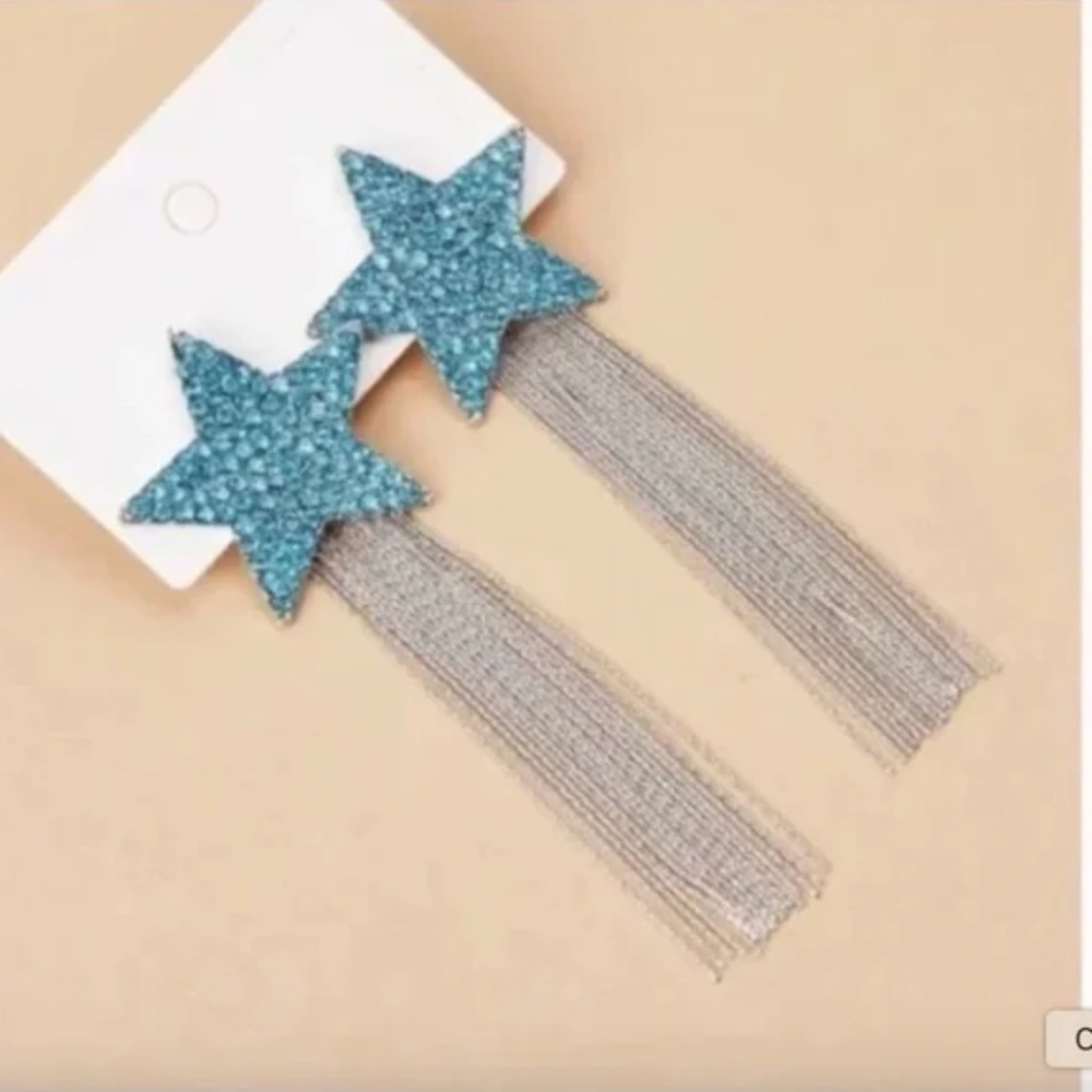 ❤️ FREE Star Tassel Fringe Hipster Hippie Art Deco Boho Farm Peasant Earrings